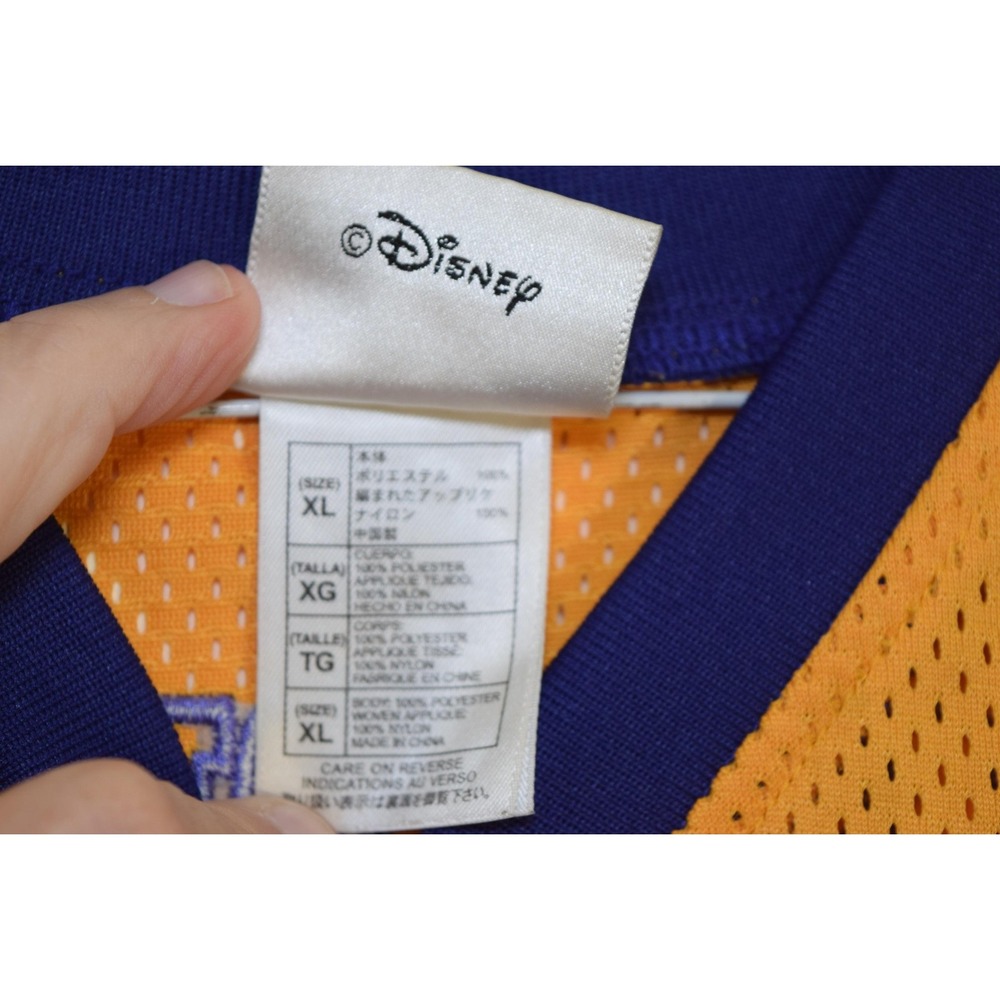 Goofy Goliaths Jersey Shirt Kids XL‎ Yellow Purple Basketball Disney World 32 - Picture 3 of 16